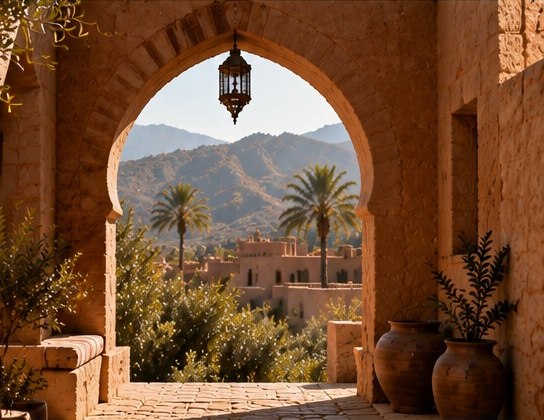Imagem ilustrativa de arco e paisagem