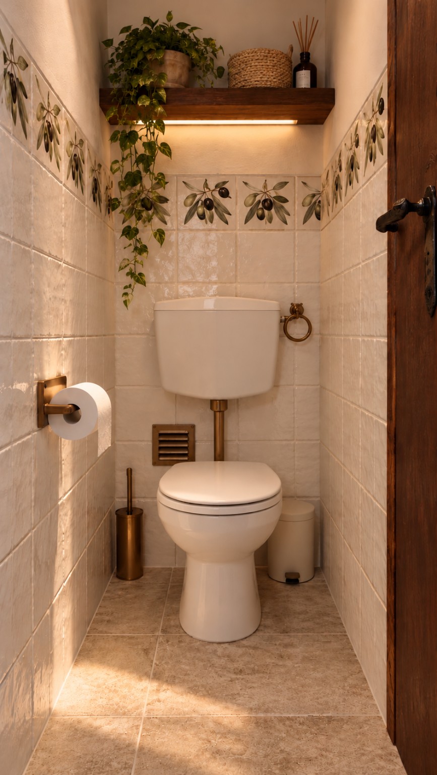 Proposta conceptual da instalação sanitária, perspetiva da sanita e autoclismo exterior